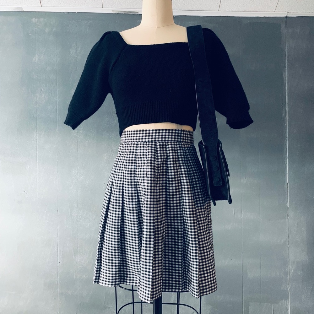 Gingham mini skirt